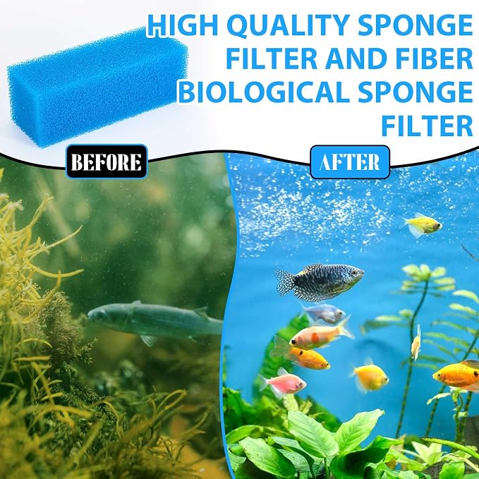Threlaco 6 Pack Foam Filters Compatible with AquaClear 110 Power Filter, Aqua Clear A623 Aquarium Filter, Foam Insert Sponge Pads for Use in Freshwater & Saltwater Aquarium (Blue)