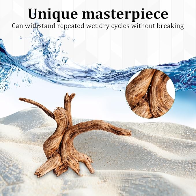 CZFSWT 2Pcs Driftwood for Aquarium, 3.93-5.9" Driftwood Decor, Drift Wood for Fishtank Suitable for Fish Tank Decorations and Reptile Habitats