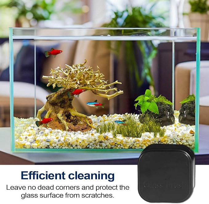 Fish Tank Magnetic Glass Cleaner Magnetic Scrubber Pads Fish Tank Cleaner | Scrubber Aquarium Cleaning Tool Remover Supplies for Reef, Terrarium, Goldfishes, Turtle