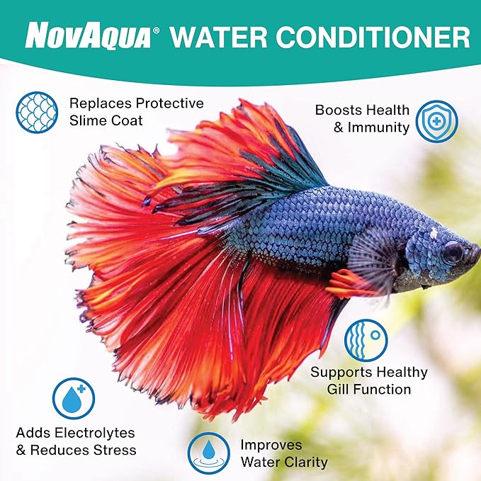 KORDON Novaqua Aquarium Water Conditioner for Freshwater & Saltwater – Instantly Detoxifies Chlorine, Chloramines, & Heavy Metals in Tap Water, Replaces Fish Slime Coat, Adds pH Buffers, 1-gallon