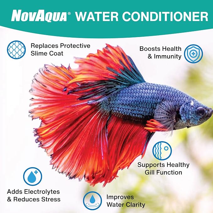 KORDON Novaqua Aquarium Water Conditioner for Freshwater & Saltwater – Instantly Detoxifies Chlorine, Chloramines, & Heavy Metals in Tap Water, Replaces Fish Slime Coat, Adds pH Buffers, 16-ounces