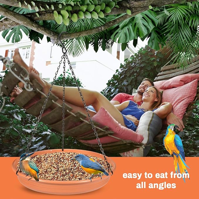 Hanging Bird Bath Hanging Bird-Feeder - CARGEN Garden BirdBath Tray Wildlife Feeder Plate Water Bowl or Water Bowl for Outdoors Garden Patio Decoration