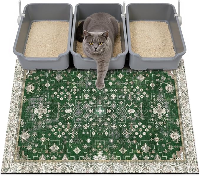 Cat Litter Mat Litter Trapping Mat, Waterproof Urine Proof Litter Box Mat