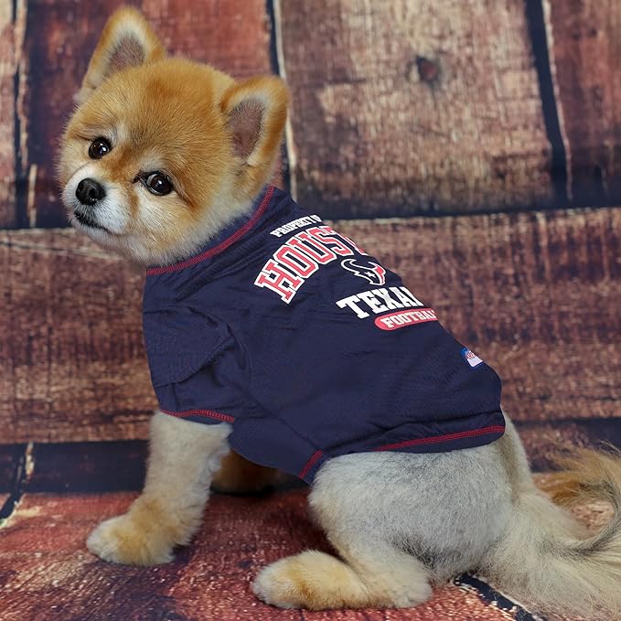 NFL Houston Texans Dog T-Shirt for Pets, Size X-Small. Officially Licensed Pet Shirt with Team Logo, Soft Stretchable Comfort Fit Apparel for Dogs & Cats