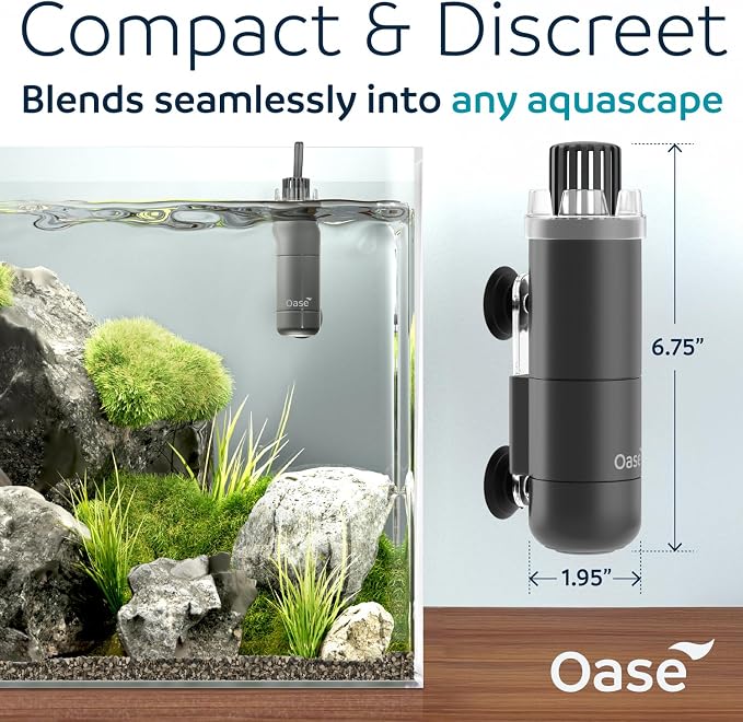 OASE CrystalSkim 600 Surface Skimmer for Freshwater and Marine Aquariums – Compact Internal Filter for Film Oil and Debris Removal, Quiet, Adjustable Flow, Shrimp-Safe, for Tanks up to 160 Gal / 600 L
