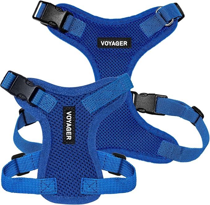 Voyager Step-in Pet Harness - All Weather Mesh, Adjustable Step in Harness for Cats and Dogs by Best Pet Supplies - Royal Blue, M