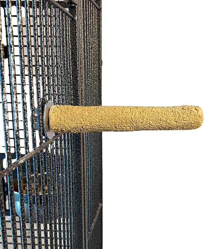Polly's Pastels Nail Trimming & Beak Conditioning Safety Perch for Cockatiels, Cockatoos, Macaws, Parakeets, Budgies, Parrots and All Other Birds (Brown, Small-1" Dia. x 6" Long)