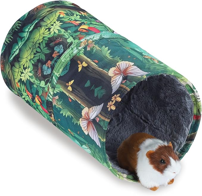IBWell Cute Forest Guinea Pig Hideout Tunnel & Tube for Guinea Pigs, Rabbits & Hamsters