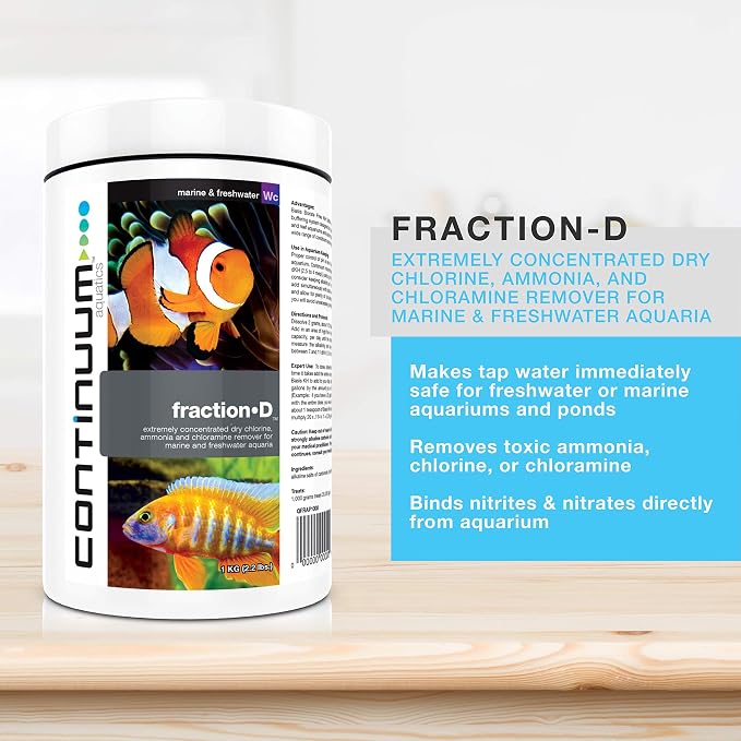 Continuum Aquatics Fraction D, Water Conditioner for All Aquariums 250g
