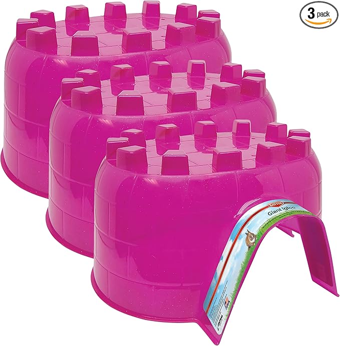 Kaytee Igloo Habitat Hideout for Pet Rabbits, Ferrets, Guinea Pigs, and Other Small Animals, Giant (Pack of 3)
