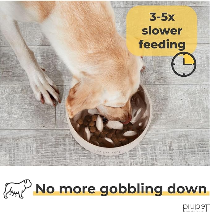 PiuPet Slow Feeder Dog Bowl (13 fl oz)