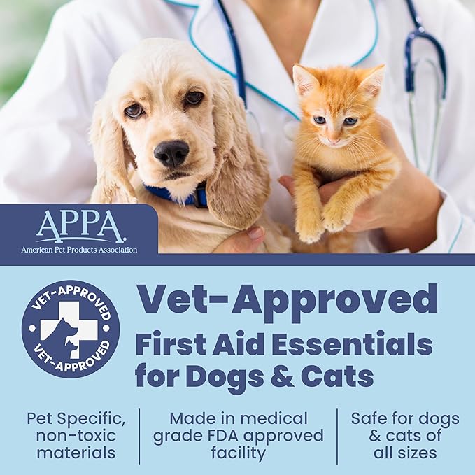 Dog First Aid Kit - Vet Approved Emergency Supplies - Pet First Aid Kit Guide, Tick Remover, Slip Leash & Medical Essentials for Home, Camping, Car, RV, Travel (Essential Pack)