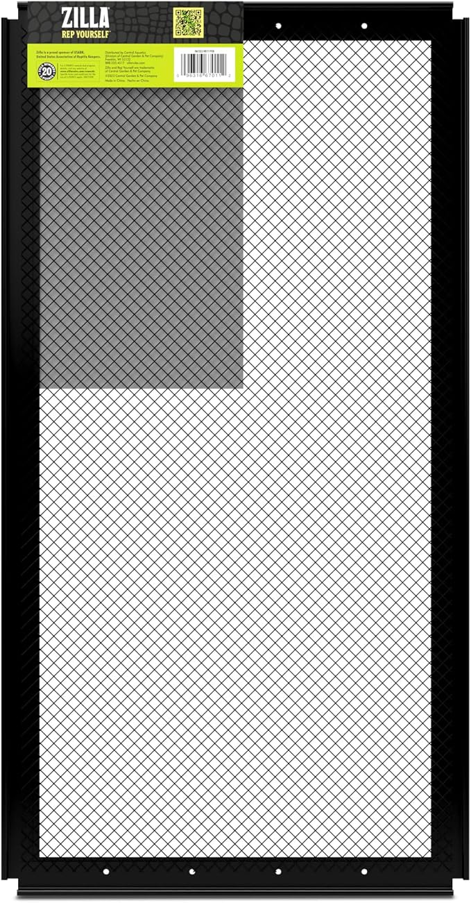 Zilla Fresh Air Screen Cover, Secure and Durable Metal Mesh Cover for Reptile Terrariums, 20 x 10 inches