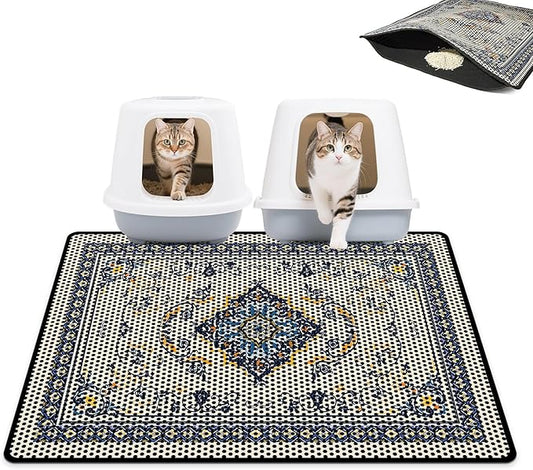 Cat Litter Mat 24"x29.5" Double Layer Waterproof Litter Box Mat Washable Litter Trapping Mat