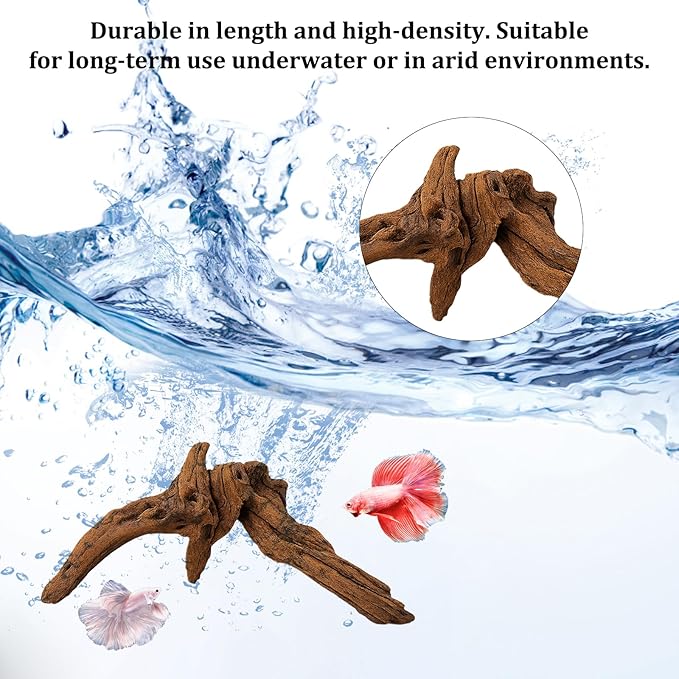 4PCS Driftwood for Aquarium, 1.96''-5.91'' Aquarium Driftwood, Fish Tank Driftwood, Ideal for Fish Tanks, Freshwater Aquariums, Terrariums（Random Style）