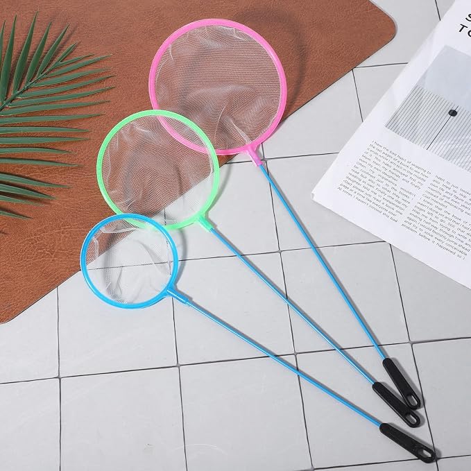 3 Pcs Aquarium Fish Nets, Plastic Artemia Sieves, Small Fish Net, Brine Shrimp Net, Fish-Tank Skimmer, Aquarium Fish-Tank Tool (3 Sizes, Round, Random Color)