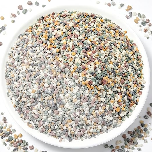 River Rocks, Landscaping Pebbles, Natural Decorative Stones, 10 Pounds | Ornamental Gravel Filler For Flower Bed, Fish Tank, Plants, Vases, Succulents, Home & Garden Landscaping Decoration