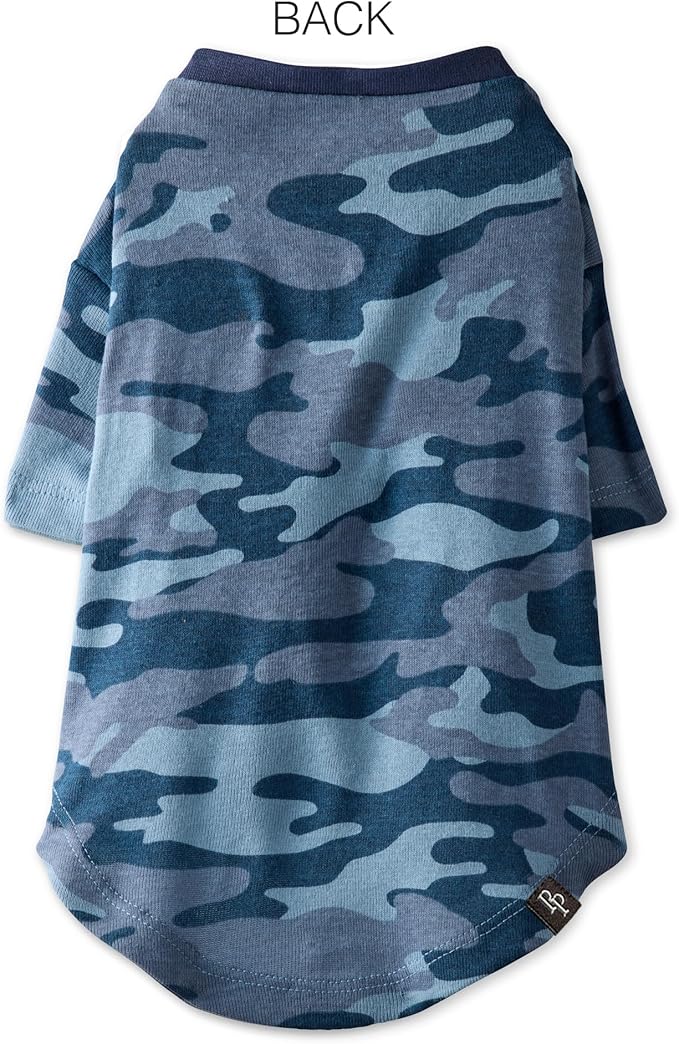 Pet Passion Toby II - The Perfect Tee, 3 Pack Short Sleeve Pet T-Shirt 100% Organic Cotton Tees Clothes for Small, Medium, Large Dogs, Navy Camo, Small (10-25 lbs)