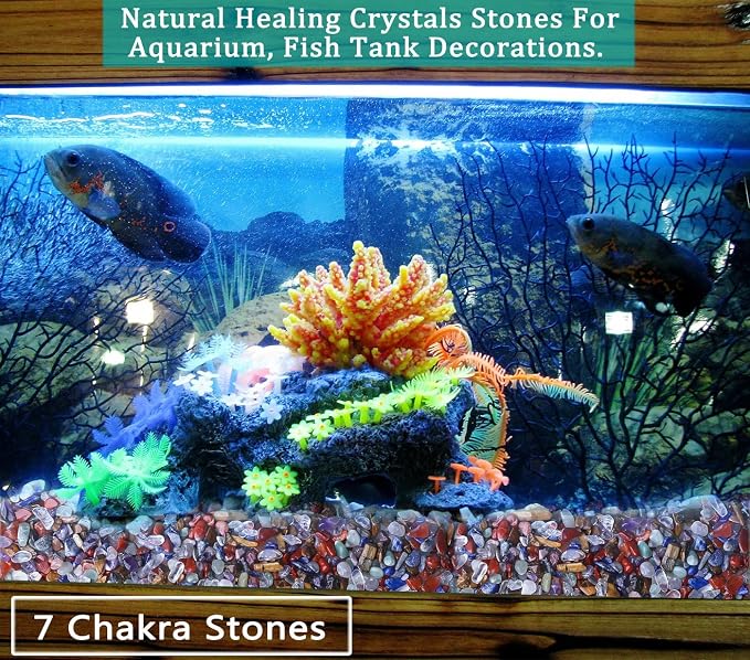 Natural 7 Chakra Crystal Quartz Rocks Chips Vase Filler Rocks for Succulent Plant Small Fish Tank Aquarium Gravel Decorative Pebbles Stones(200 gram)