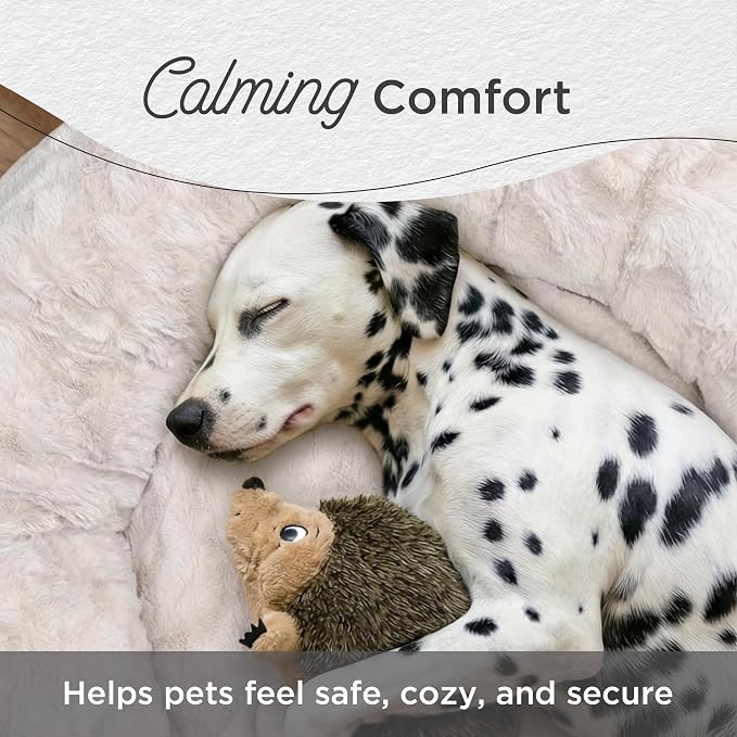 Best Friends by Sheri The Original Calming Donut Dog Bed for Extra-Large Dogs up to 150 lbs, Lux Faux Fur, Oyster, 45" x 45"