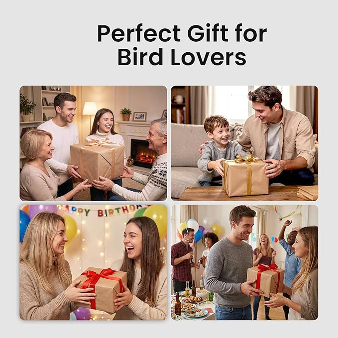 Smart Bird Feeder with Camera, 3K HD Live Stream, AI Species Identification, Solar Powered, Instant Motion Alerts, IP65 Weatherproof Outdoor Gifts for Bird Lovers, Green
