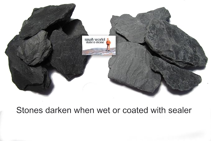 Natural Slate Stone -1/2 to 1 inch. Perfect Size for Miniature or Fairy Gardens, Aquariums, Reptiles, Terrariums, Model Railroads, Dioramas & Wargaming (1lb Grey)