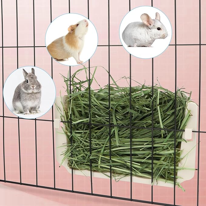 Hypeety Rabbit Hay Feeder - Automatic Plastic Cage Accessory for Guinea Pigs, Chinchillas, and Small Animals