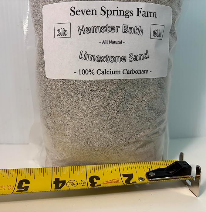 Hamster Bath Sand - Dust Free, Clumps Litter, Burrowing - Made in USA - 100% All Natural Limestone Calcium Sand (6, Pounds)