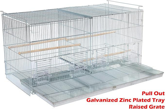 LOT of No Rust Stainless Galvanized Zinc Plated Stackable Breeder Bird Flight Cage with Removable Center Divider and Side Breeding Nest Doors