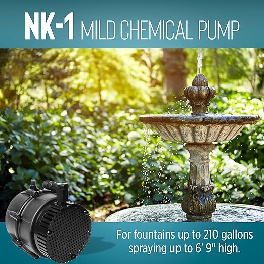 Little Giant "NO KORODE" 115-Volt, 1/150 HP, 210 GPH NK-1 Mild Acid, Alkalis and Hard Water Submersible Centrifugal Pump, Black, 526003