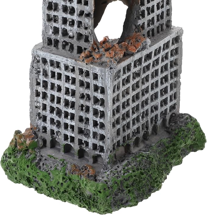 Totority Aquarium Castle Ruins Decoration, 2 Pcs Resin Fish Tank Ornament | Resin Aquarium Ruins Decor with Hollow Hideout Spaces for Fish Tanks, Shrimp Habitats, and Underwater Landscape Designs