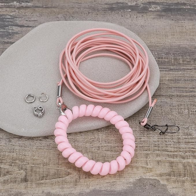 Bird Harness Flying Training Rope 3M for Parrots Pigeons and Budgerigars with 4# Ring (Pink)