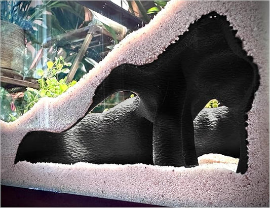 Aquarium & Terrarium Corner Underground Cave – Faux Mangrove Root Hideout for Betta, Corydoras, Shrimp, Geckos & Snakes – Natural-Look Tank Decor in Textured Root Style (Charcoal, 7.5" x7.5''x4)
