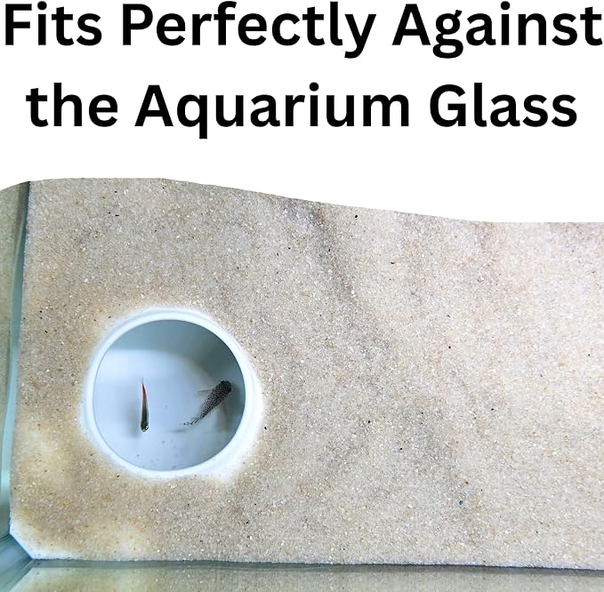 Aquarium Underground Corner Cave Natural Curve | Viewing Fish & Shrimp Under Gravel Tunnel | Fish Tank Decor Decoration Hideout Perfect for Corydora Catfish, Kuhli Loach, Pleco (White)