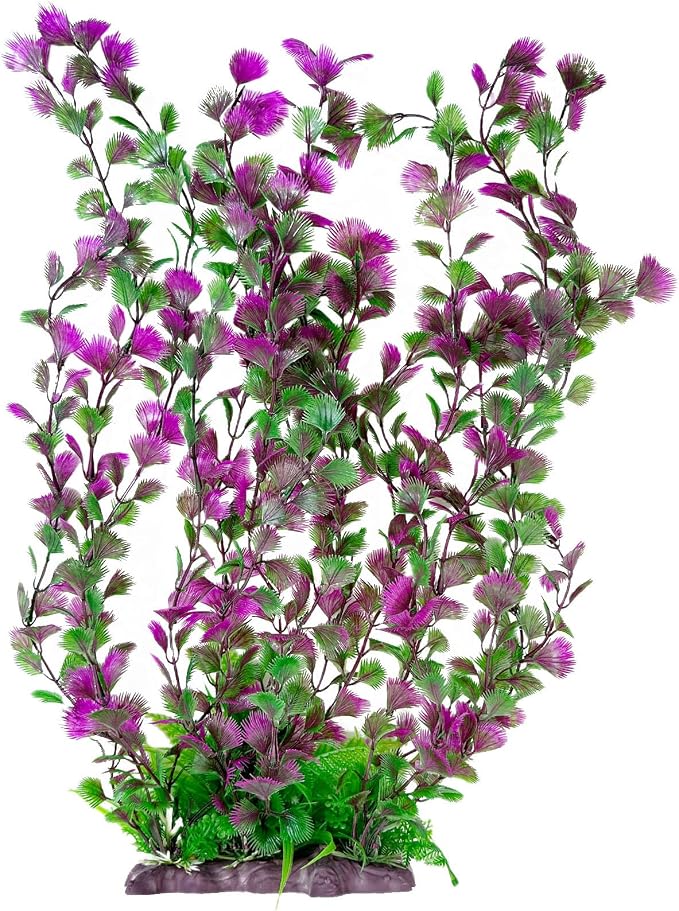 Hamiledyi Aquarium Plastic Plants Aquarium Decor Artificial Fish Tank Plants,Tall Fish Tank Decorations, Extra Large Aquarium Plant 20.4-inch Tall,1PCS