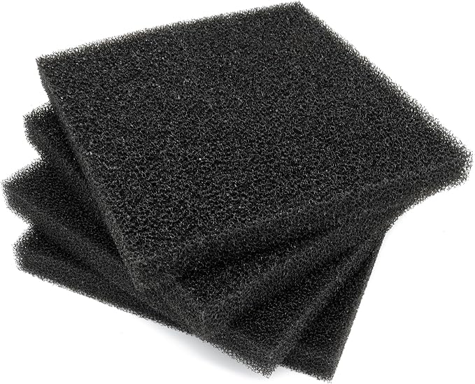 4 Pieces Aquarium Filter Foam Sponges Pad 20PPI 9x9x1 inch | Fish Tank Bio Sponge Coarse Sheet Filter Media Pad, Cut-to-Size Foam for Pet Filters