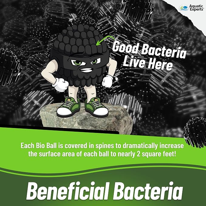 Aquatic Experts Bio Balls Filter Media Bulk, 1.5 Inch Large Bio Balls for Pond & Aquarium Filters, Pond Filter Media for Outdoor Ponds, (Bio Ball Bundle, 1.5 Inch)