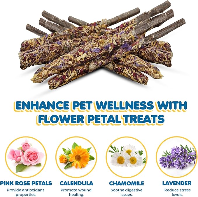 SunGrow Apple Sticks, Wood Chew Treats for Rabbits, Chinchillas, Bunny, Hamster, Squirrel, Guinea Pigs, Small Animals Molar Pet Chew Toys for Teeth Grinding (20 Pcs)