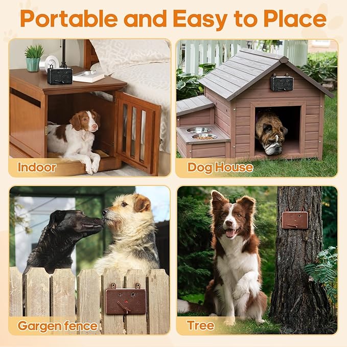 Anti Barking Device, 50FT Dog Barking Control Devices with 3 Adjustable Modes, Ultrasonic Dog Bark Deterrent Devices for Indoor & Outdoor, Dog Barking Silencer Bark Box