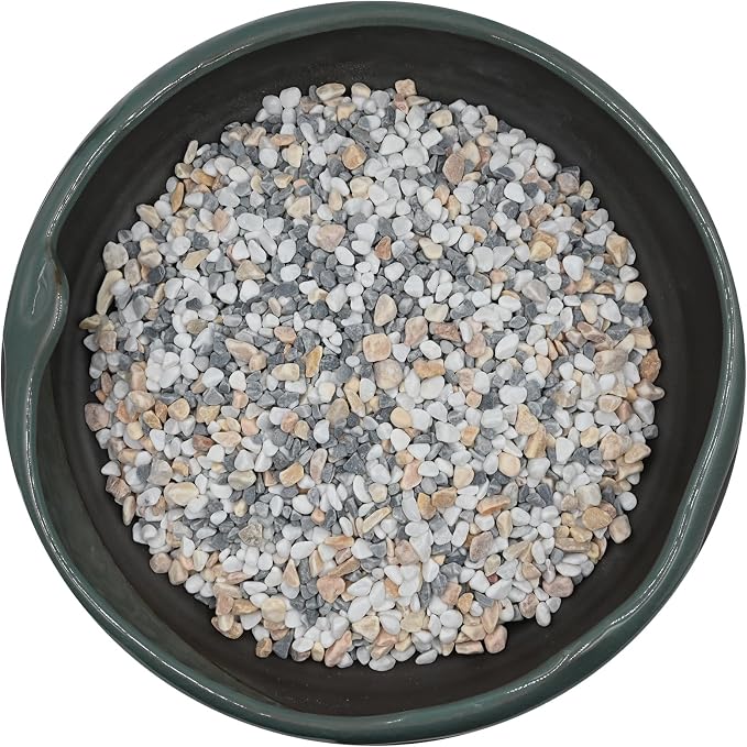 10 LBS GreyMixed Pea Gravel, Natural Succulent and Cactus Gravel Pebbles, Pebbles for Indoor Plants, Natural Gardens Mulching, for Houseplants, for Aquarium Gravel, to Maintain Soil Aeration(4-6mm)