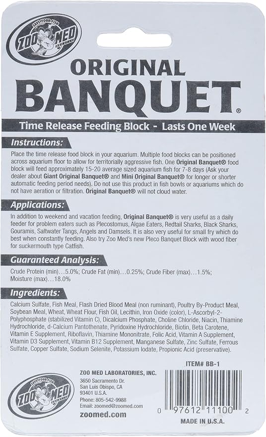 Zoo Med Original Banquet Feeding Block, 0.45-Ounce (Pack of 4)