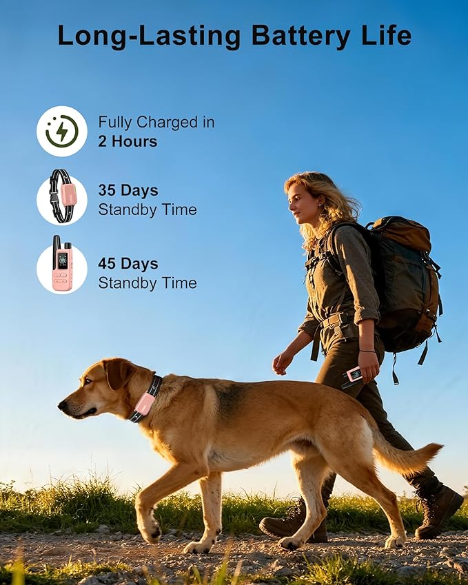 Jugbow Dog Shock Collar – 4200FT Range, IPX7 Waterproof, 4 Modes, Rechargeable, Fits All Breeds