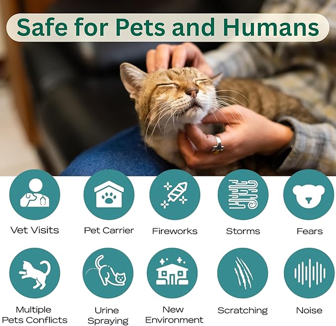 60-Day Cat Calming Diffuser Kit – 2-Pack | 2 Pheromone Diffuser + 2 Refills (48ml Each) | Reduces Anxiety, Spraying, Scratching & Meowing | Timer Modes to Extend Refill Life