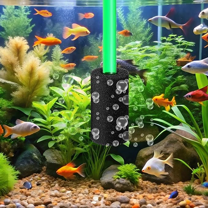 6-Pack Pre-Filter Sponge for Aquarium Shrimp Fry Fish Tank Filter 0.8” Intake, Aquarium Pre Filter Sponge, High-Porosity Foam Roll Replacement Foam Cover, Easy to Clean
