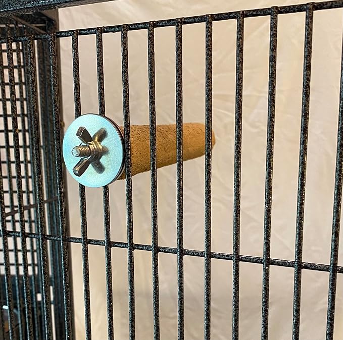 Polly's Pastels Nail Trimming & Beak Conditioning Safety Perch for Cockatiels, Cockatoos, Macaws, Parakeets, Budgies, Parrots and All Other Birds (Brown, Baby Medium-3/4 Dia. x 5
