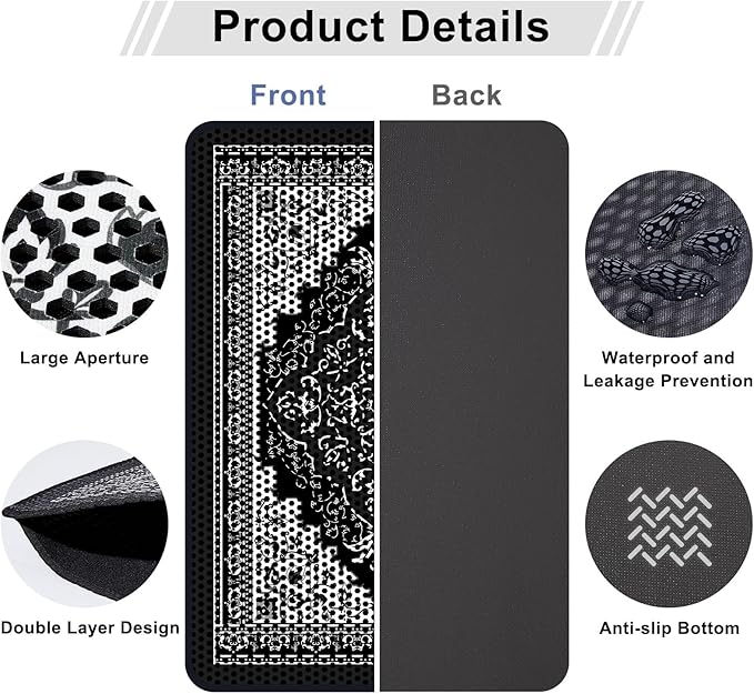 Cat Litter Mat 24"x29.5" Double Layer Waterproof Litter Box Mat Washable Litter Trapping Mat