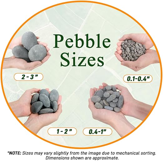 Quibbay 5 lbs Pebbles, 0.1-0.4 Inch Small Pebbles for Pots Indoor Plants, Succulent, Vase, Fish Tank, Decorative River Rocks for Garden Landscaping, Home Decor, Outdoor Paving, Grey