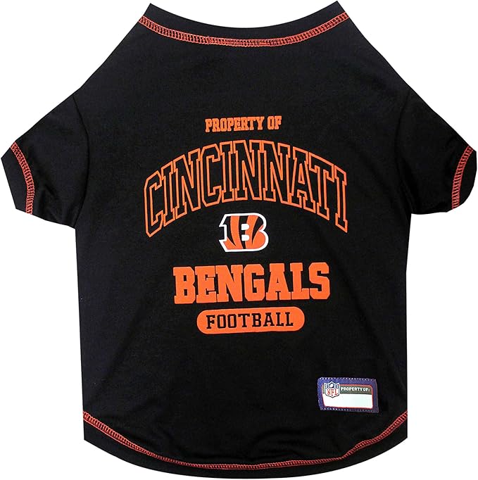 NFL Cincinnati Bengals Dog T-Shirt for Pets, Size X-Small. Officially Licensed Pet Shirt with Team Logo, Soft Stretchable Comfort Fit Apparel for Dogs & Cats