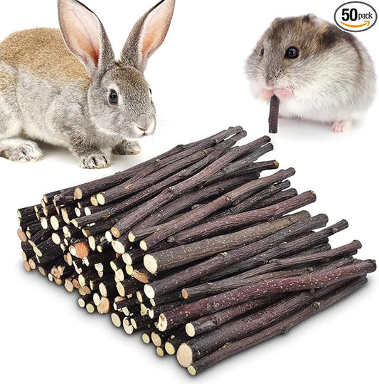 ERKOON Natural Apple Sticks 300g (10.5oz Small Animals Molar Chew Toys Apple Branch Chew Treats for Hamster Rabbit Chinchilla Bunny Guinea Pig Squirrel