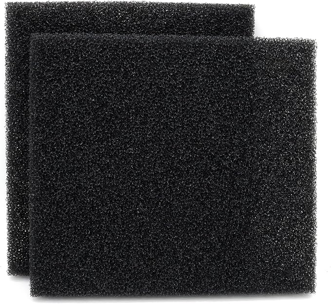 2-Pack 20 PPI Aquarium Filter Foam Sponge Pad 9x9x1 | Fish Tank Bio Sponge Coarse Sheet Filter Media Pad, Cut-to-Size Foam for Pet Filters
